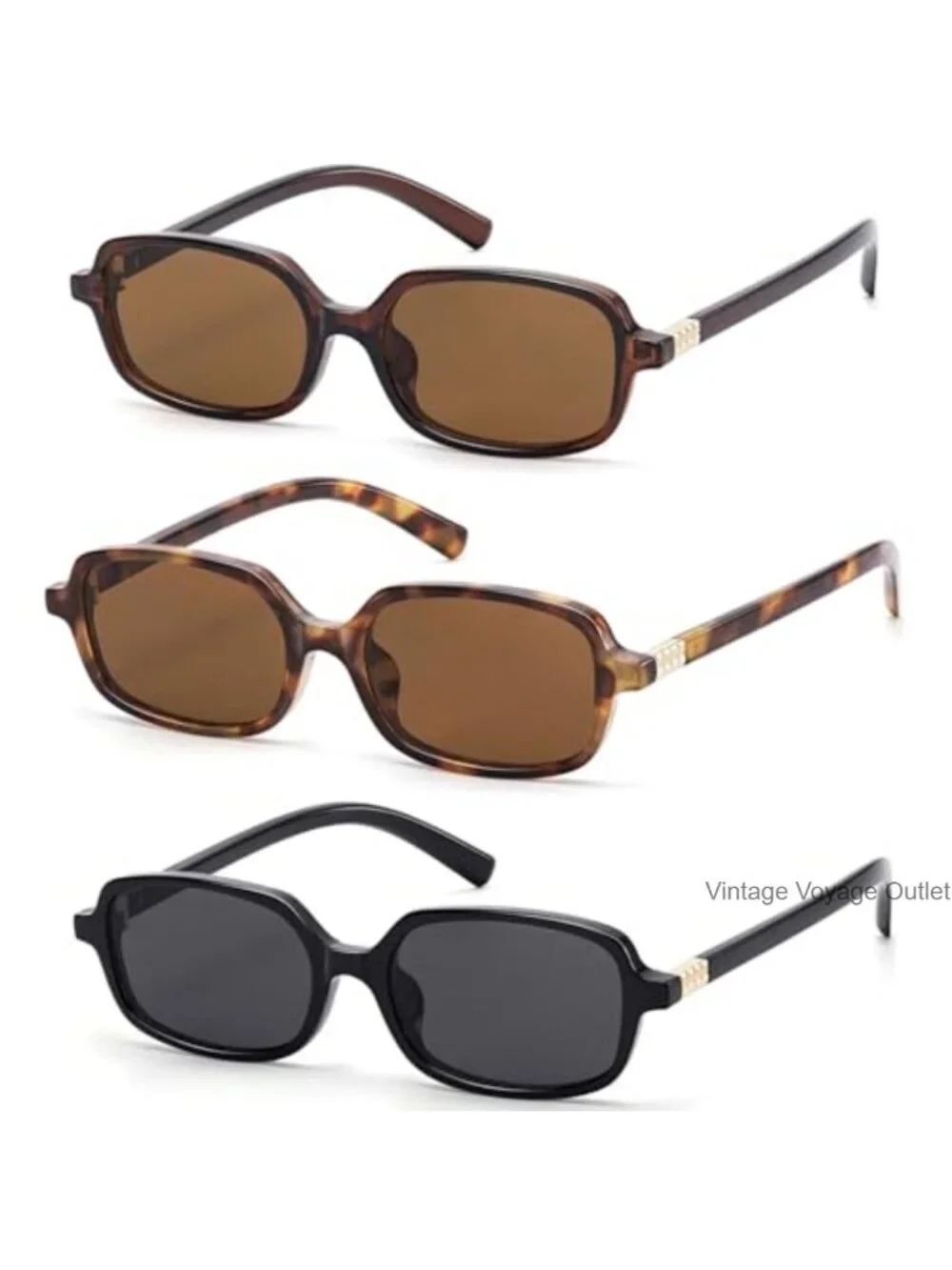 Retro Y2K Rectangle Sunglasses for Men Women UV Protection Lightweight